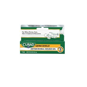 Curad Germ Shield Antimicrobial Wound Gel 0.5 Ounces (Pack of 3), for Topical Cuts, Wounds, Diabetic Sores, MRSA, Bacteria, Fungus, Yeast