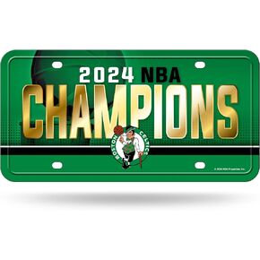 Rico Industries NBA Basketball Boston Celtics 2024 NBA Champions Metal Auto Tag 6" x 12" - Great for Truck/Car/SUV
