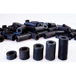 125 PCS Outlet Screw Spacers Rubber Round Spacer for Electrical Screws Switch and Receptacle, 6 mm Inner Diameter, 5 Different Length (Black)