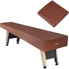 K-Musculo Shuffleboard Table Cover, Heavy Duty Leatherette Waterproof & Tearproof Shuffleboard Covers Fit for 14FT (171"L x 26"W x 8"H) Shuffleboard Table (Brown)