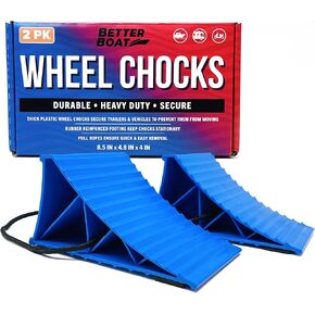 Trailer Wheel Chocks with Rope or Wheel Dock for Boat Trailer Travel Camper and RV Accessories Wheel Chocks for Travel Trailers and all Trailer Tires Wheeldock Tire Chock Blocks