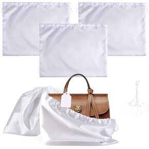 6 Pack Dust Bags for Handbags,Purse Bags for Storage,Dust Cover Bag,Silk Bags with Drawstring for Shoes bags,Travel Storage Pouch(Black-6pcs, M-19.6 × 15.7 in) in Saudi Arabia