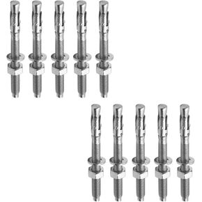10Pcs 304 Stainless Steel Wedge Anchor,Bolt Dropper Wedge Anchors,M6x70