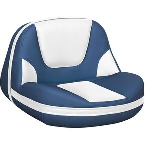 Lean Pro Casting Fishing Boat Seat High Back Bass Boat Seat, White/Blue