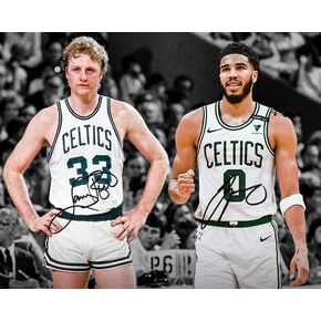 Ikonic Fotohaus Larry Bird Jayson Tatum Signed Photo Autograph Print Wall Art Home Decor