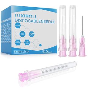18G 1 Inch (25MM) Needle for Industrial Lab Measuring Refilling Inks, Crafts, Scientific and Plant, 100Pcs Individually Wrapped