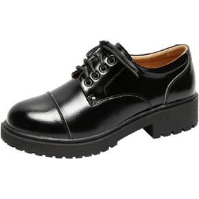 Women's Lace-up Oxford Shoes JK Platform Leather Shoes