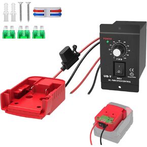 18V Battery Adapter with Motor Speed Controller Kit and Built-in Low Voltage Protection for Milwaukee 18V Battery for Devices with Power Consumption up to 120W (Forward＆Reverse Switch Control)