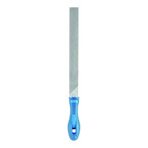 PFERD Flat Hand File with Handle, American Pattern, Chip Breaking, Rectangular, #0 Coarseness, 8" Length, 25/32" Width, 7/32" Thickness
