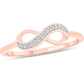 Cali Trove 1/20cttw Diamond Infinity Ring for Women in 10K White Gold, Women's Infinity Promise Ring with Round White Diamond Accents, White Gold Diamond Ring with Infinity Sign for Women