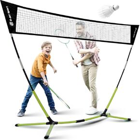 Badminton Net, Portable & Instant Setup (Tool Free Assembly) - Backyard Fun, Beach Park Picnic Outdoor Games