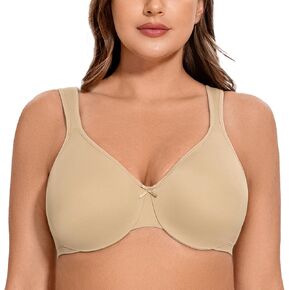 MELENECA Women's Minimizer Seamless Unlined Comfortable Plus Size Underwire Bra in Kuwait