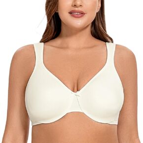 MELENECA Women's Minimizer Seamless Unlined Comfortable Plus Size Underwire Bra