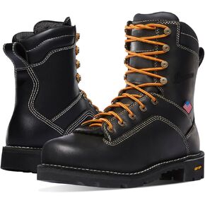 Danner 8" Quarry USA Waterproof Work Boots for Men - Full-Grain Leather with Gore-Tex, 3-Density Cushion Footbed & Traction Heel Outsole, EH Resistant