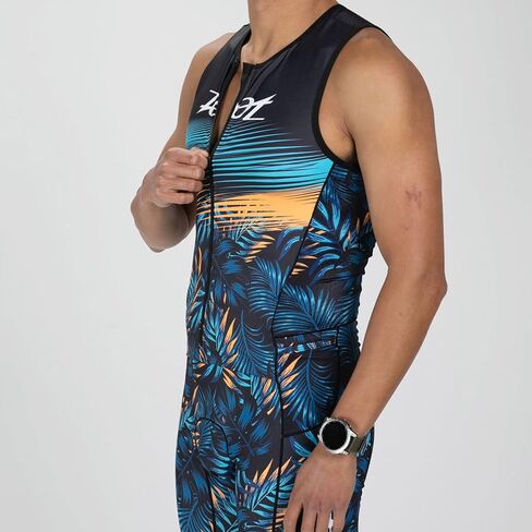 Zoot Men’s LTD Tri Aero SLVS FZ Racesuit, Sleeveless Aerodynamic Cycle Swim Bike Run Tri Suit with Chamois, Pockets, UPF 50+ in Saudi Arabia