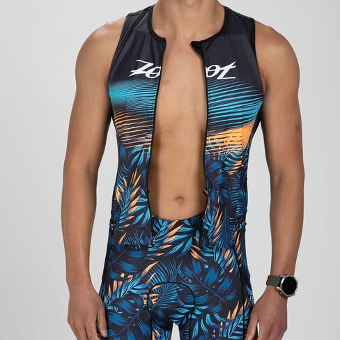 Zoot Men’s LTD Tri Aero SLVS FZ Racesuit, Sleeveless Aerodynamic Cycle Swim Bike Run Tri Suit with Chamois, Pockets, UPF 50+ in Saudi Arabia
