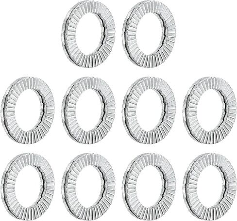 uxcell Wedge Locking Washers for #10 Bolts, 10pcs 304 Stainless Steel Washers Vibration Resistant Safety Washers in Saudi Arabia