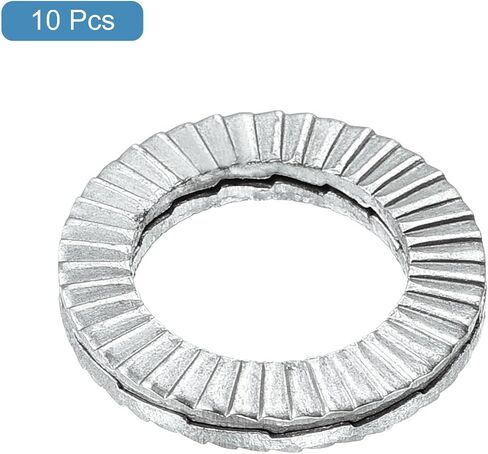 uxcell Wedge Locking Washers for #10 Bolts, 10pcs 304 Stainless Steel Washers Vibration Resistant Safety Washers in Saudi Arabia