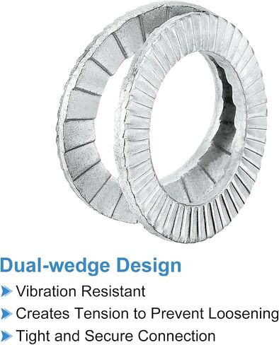 uxcell Wedge Locking Washers for #10 Bolts, 10pcs 304 Stainless Steel Washers Vibration Resistant Safety Washers in Saudi Arabia