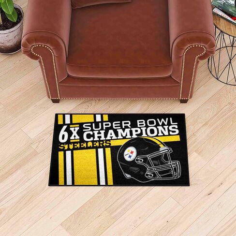 FANMATS 30976 NFL - Pittsburgh Steelers Dynasty Rug - 19in. X 30in.| Sports Fan Home Decor Rug and Tailgating Mat in Saudi Arabia