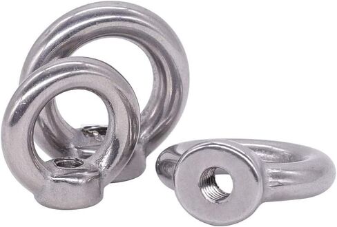 M3-0.5 (20 pcs) Ring Shape Lifting Eye Nut 304 Stainless Steel Threaded Nuts, Female Lifting Eye Nut, Bright Finish in Saudi Arabia