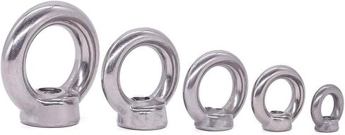 M3-0.5 (20 pcs) Ring Shape Lifting Eye Nut 304 Stainless Steel Threaded Nuts, Female Lifting Eye Nut, Bright Finish in Saudi Arabia