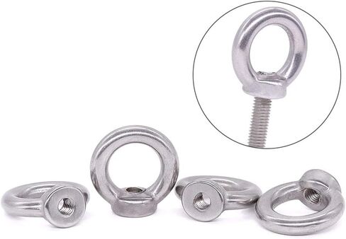 M3-0.5 (20 pcs) Ring Shape Lifting Eye Nut 304 Stainless Steel Threaded Nuts, Female Lifting Eye Nut, Bright Finish in Saudi Arabia