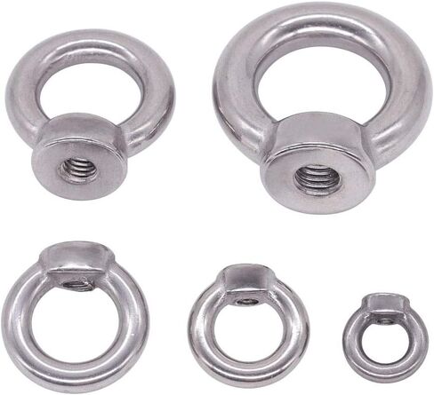 M3-0.5 (20 pcs) Ring Shape Lifting Eye Nut 304 Stainless Steel Threaded Nuts, Female Lifting Eye Nut, Bright Finish in Saudi Arabia