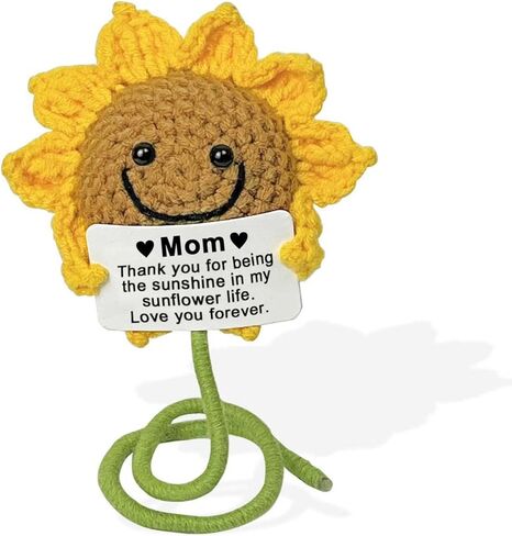 هدايا عيد ميلاد عباد الشمس من الكروشيه للأم، هدايا للأمهات من ابنتها، أفكار هدايا مدروسة لزهرة الشمس من الكروشيه للأم 1 قطعة in Kuwait