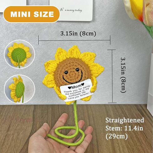 هدايا عيد ميلاد عباد الشمس من الكروشيه للأم، هدايا للأمهات من ابنتها، أفكار هدايا مدروسة لزهرة الشمس من الكروشيه للأم 1 قطعة in Kuwait