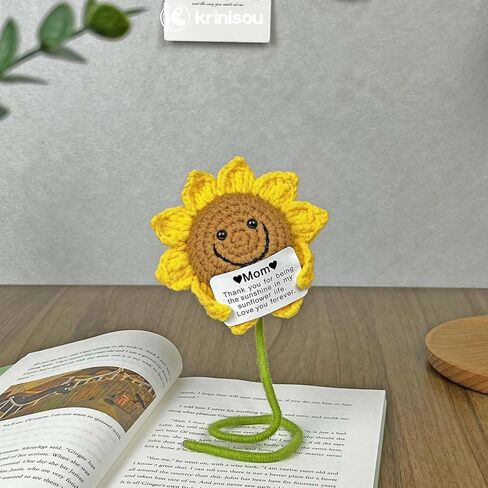 هدايا عيد ميلاد عباد الشمس من الكروشيه للأم، هدايا للأمهات من ابنتها، أفكار هدايا مدروسة لزهرة الشمس من الكروشيه للأم 1 قطعة in Kuwait