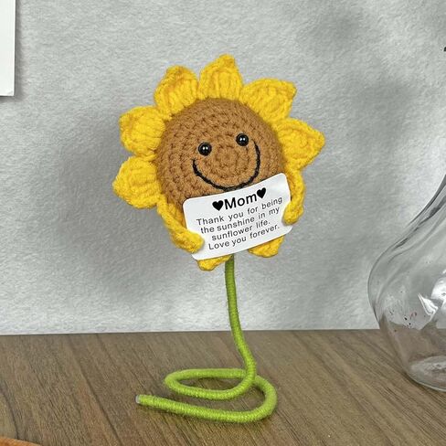 هدايا عيد ميلاد عباد الشمس من الكروشيه للأم، هدايا للأمهات من ابنتها، أفكار هدايا مدروسة لزهرة الشمس من الكروشيه للأم 1 قطعة in Kuwait