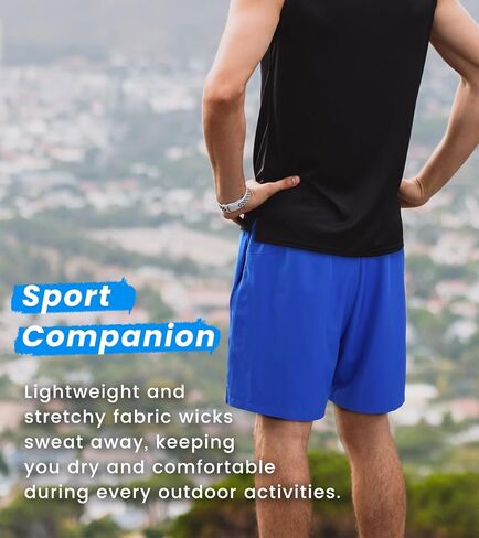 Nepest Men’s Running Athletic Shorts with Zipper Pockets 5 Inch Inseam Linerless Dry Fit Drawstring Workout Gym Shorts in Saudi Arabia