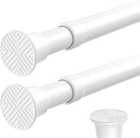 Black Spring Curtain Tension Rod 18-36 inch,Small Tension Rod for Windows,No Drilling Spring Tension rod,Adjustable Curtain Rod Tension Rod in Saudi Arabia
