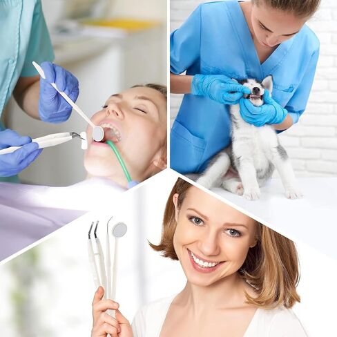 Disposable Dental Examination Kit, 3Pcs Basic Instruments Set, Sterile Packaging, Dental Mirror Explorer Probe Plier, Oral Cleaning Hygiene Kit Dentist Tools in Saudi Arabia