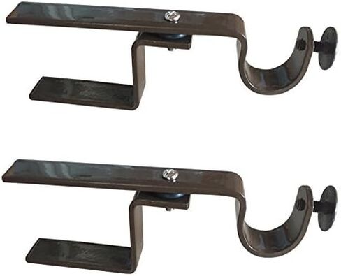 NONO Bracket XL - Inside Mounted Faux Wood Blinds Curtain Rod Bracket Attachment (Brown) in Saudi Arabia