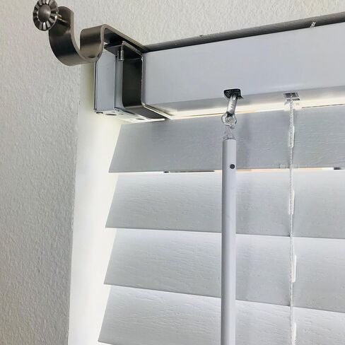 NONO Bracket XL - Inside Mounted Faux Wood Blinds Curtain Rod Bracket Attachment (Brown) in Saudi Arabia