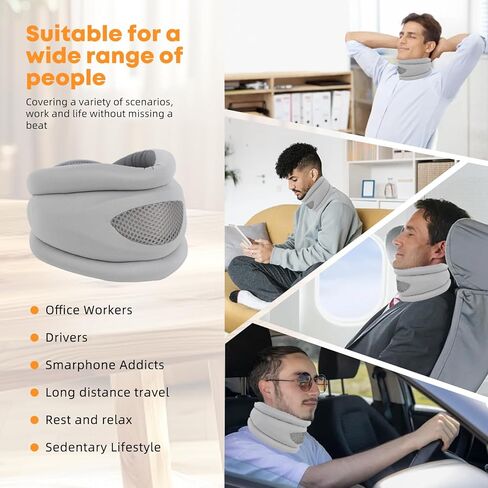 دعامة الرقبة، طوق عنق الرحم من الفوم الناعم للنوم، دعامات الرقبة لألم الرقبة ودعمها، دعامة عنق عنق الرحم قابلة للتعديل تحافظ على ثبات الفقرات وتخفف ضغط العمود الفقري العنقي (رمادي) in Kuwait