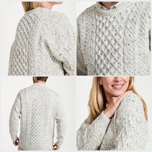 سترة Aran Woolen Mills Inisheer التقليدية Aran للرجال، سترة صياد أيرلندي، 100% صوف ميرينو ناعم، صنع في أيرلندا in Saudi Arabia