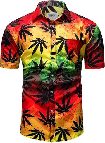 Mens Tropical Outfit Hawaiian Shirts and Shorts Set with Bucket Hats 3 Pieces Flower Print Button Down Beach Suit in Saudi Arabia