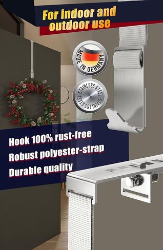 Wreath Door Hanger for Front Door Non Scratch, Adjustable Wreath Hanger for Easter Halloween Christmas Decoration, Metal Wreath Hook Over The Door Inside Outside in Saudi Arabia