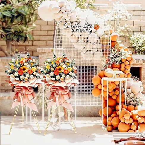 2 Pcs Gold Flower Stand Display -41.3IN Flower stand for wedding, Metal Flower display stand for Wedding bases para arreglos florales flower stand display gold centerpieces for wedding in Saudi Arabia