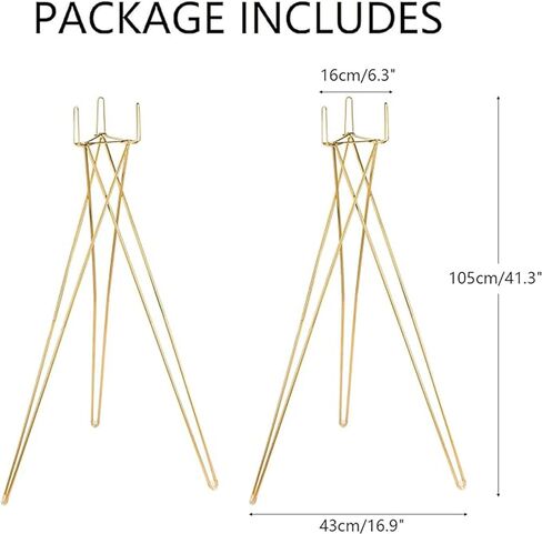 2 Pcs Gold Flower Stand Display -41.3IN Flower stand for wedding, Metal Flower display stand for Wedding bases para arreglos florales flower stand display gold centerpieces for wedding in Saudi Arabia