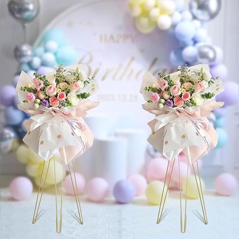 2 Pcs Gold Flower Stand Display -41.3IN Flower stand for wedding, Metal Flower display stand for Wedding bases para arreglos florales flower stand display gold centerpieces for wedding in Saudi Arabia
