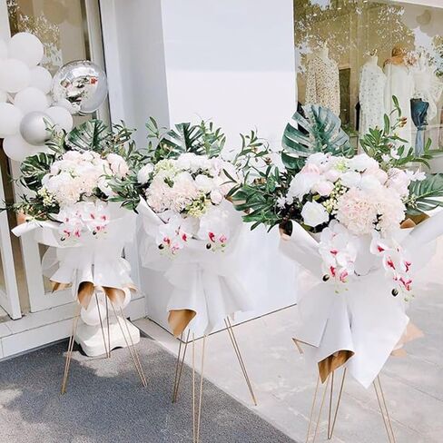 2 Pcs Gold Flower Stand Display -41.3IN Flower stand for wedding, Metal Flower display stand for Wedding bases para arreglos florales flower stand display gold centerpieces for wedding in Saudi Arabia
