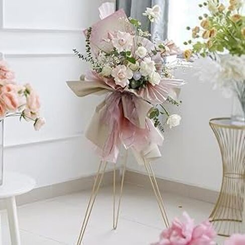 2 Pcs Gold Flower Stand Display -41.3IN Flower stand for wedding, Metal Flower display stand for Wedding bases para arreglos florales flower stand display gold centerpieces for wedding in Saudi Arabia