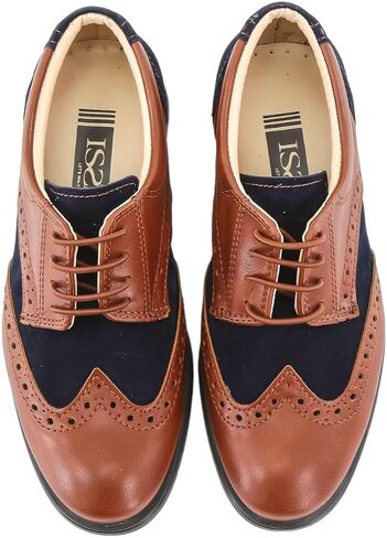 Boys Suede Patent Dress Shoes Lace Up Brogue Formal Wedding Footwear in Saudi Arabia