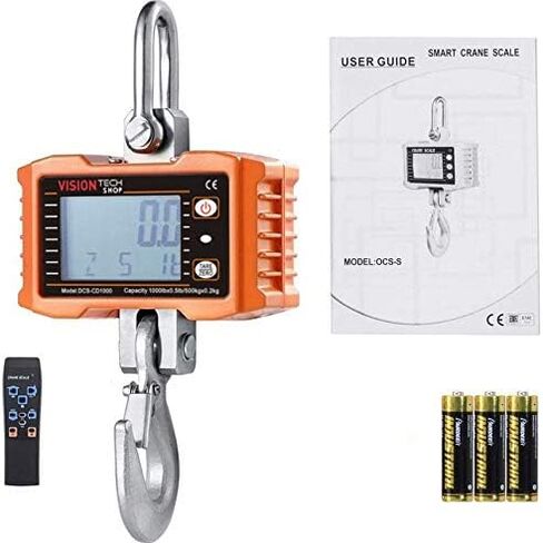 Digital Crane Scale, DCS-ER 2000lb 1000kg Heavy Duty Compact Hanging Scale LED Display for Farm Factory in Saudi Arabia