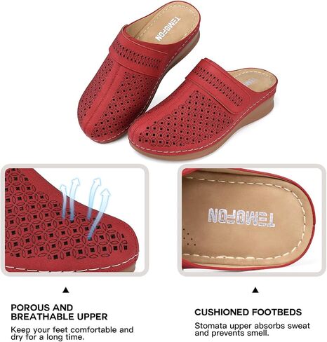 TEMOFON Clogs for Women Slip on Mules: Comfortable Soft Garden Clogs Footbed Dressy Platform Sandals in Saudi Arabia