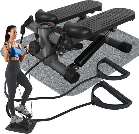 Steppers for Exercise, Mini Stair Under Desk Bike Pedal Exerciser with LCD Monitor & Resistance Bands Carpet in Saudi Arabia